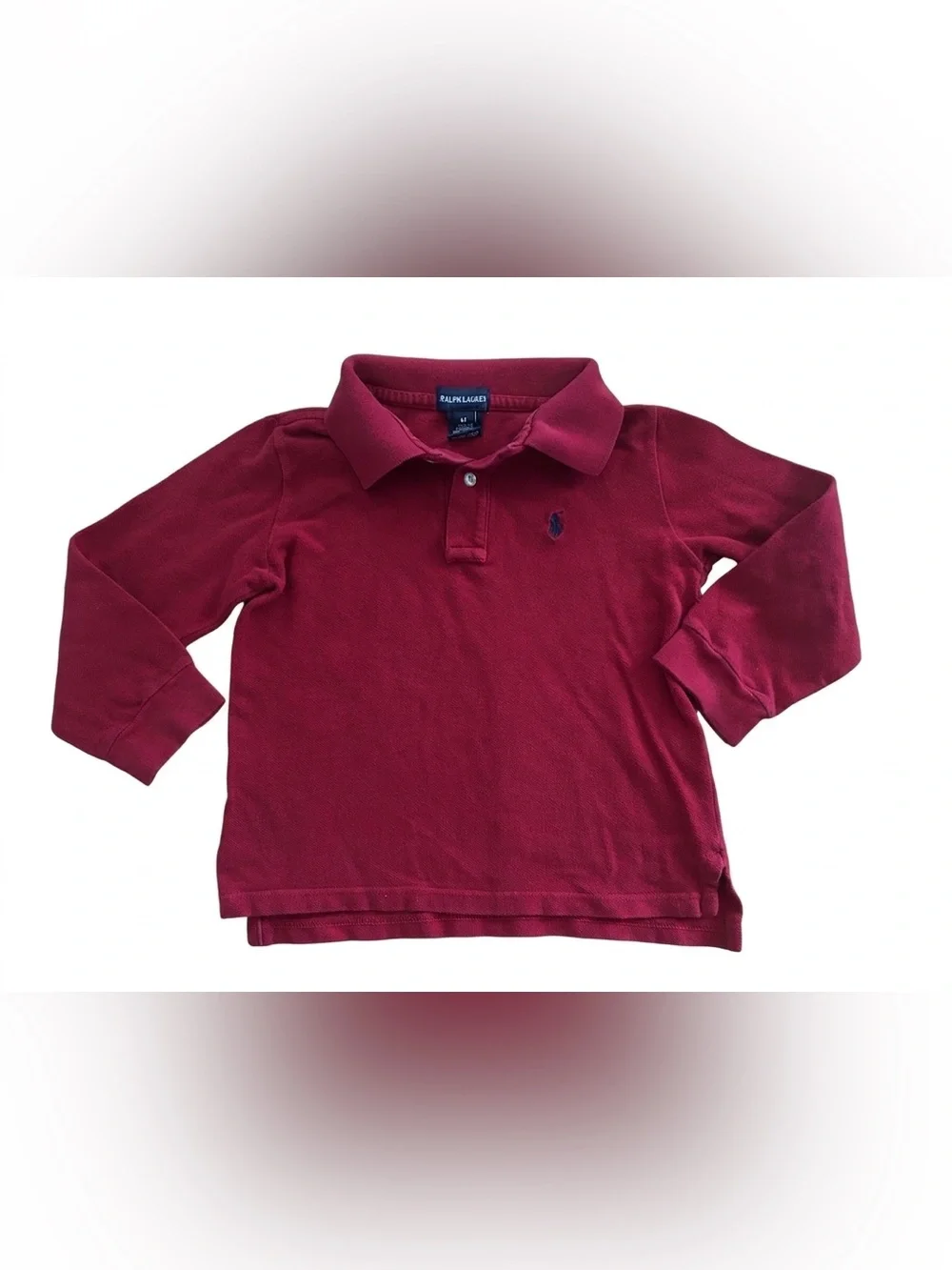 Ralph Lauren Boys Red Long Sleeve Polo Shirt - Size 4T